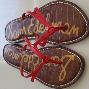 Leather Sandals Sam Edelman size W 9.5 Spicy Coral